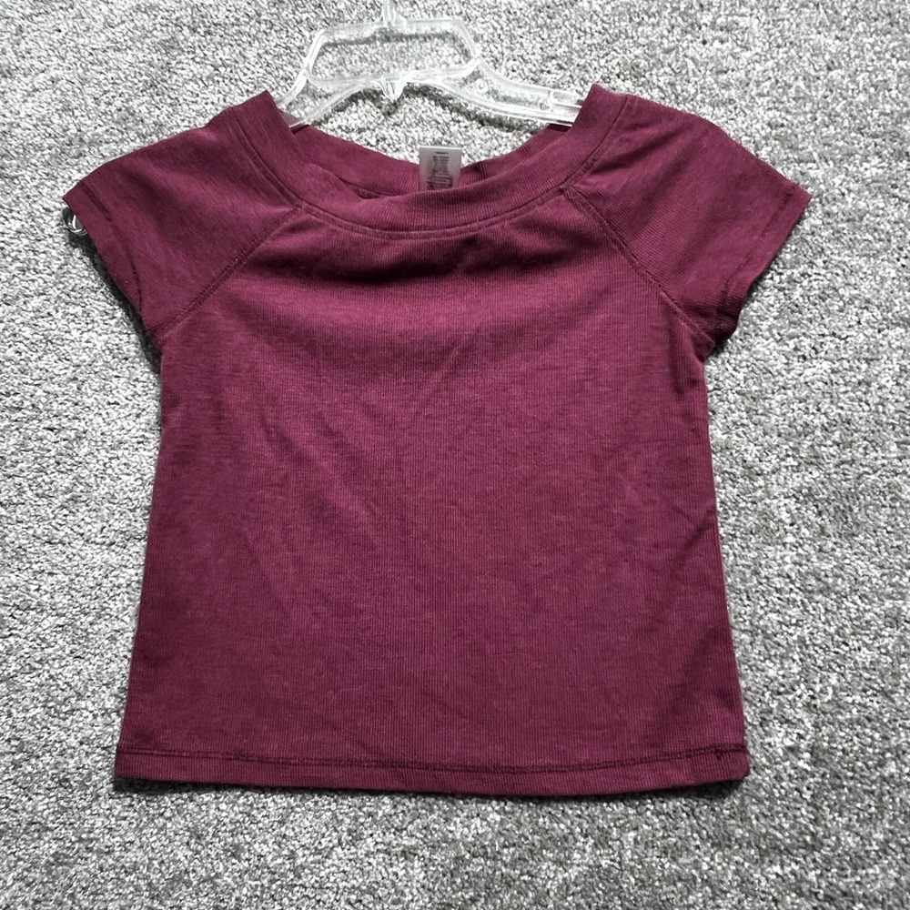 Urban Rebel Woman’s Ribbed Knit Cropped Cap Sleeve Blouse Top Size Small